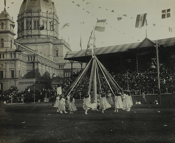 Photograph - Federation Celebrations, 'State School Fete, Exhibition Building',  Melbourne, 11 May1901