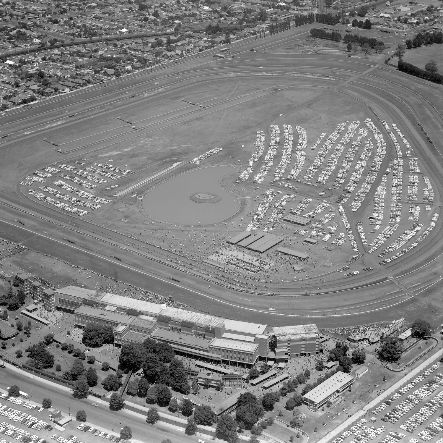 Negative - Aerial View of Caulfield Racecourse & Surrounding Suburb ...