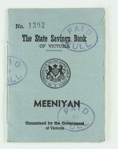 Savings Passbook - State Savings Bank of Victoria, Mrs Wilma J Morter, 1965-1967