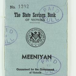 Savings Passbook - State Savings Bank of Victoria, Mrs Wilma J Morter, 1965-1967