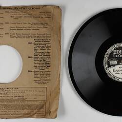 Disc Recording - Edison, Double-Sided, 'Explanatory Talk' & 'Berceuse De Jocelyn', 1919-1929