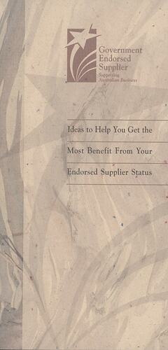 Leaflet - 'Ideas to Help You Get the Most Benefit From Your Endorsed Supplier Status', Presented to Kodak Australasia Pty Ltd, circa 1995