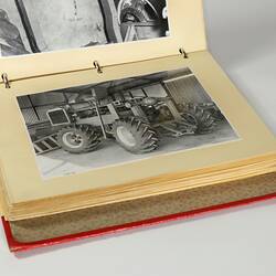 Photograph Album of harvesting equipment.