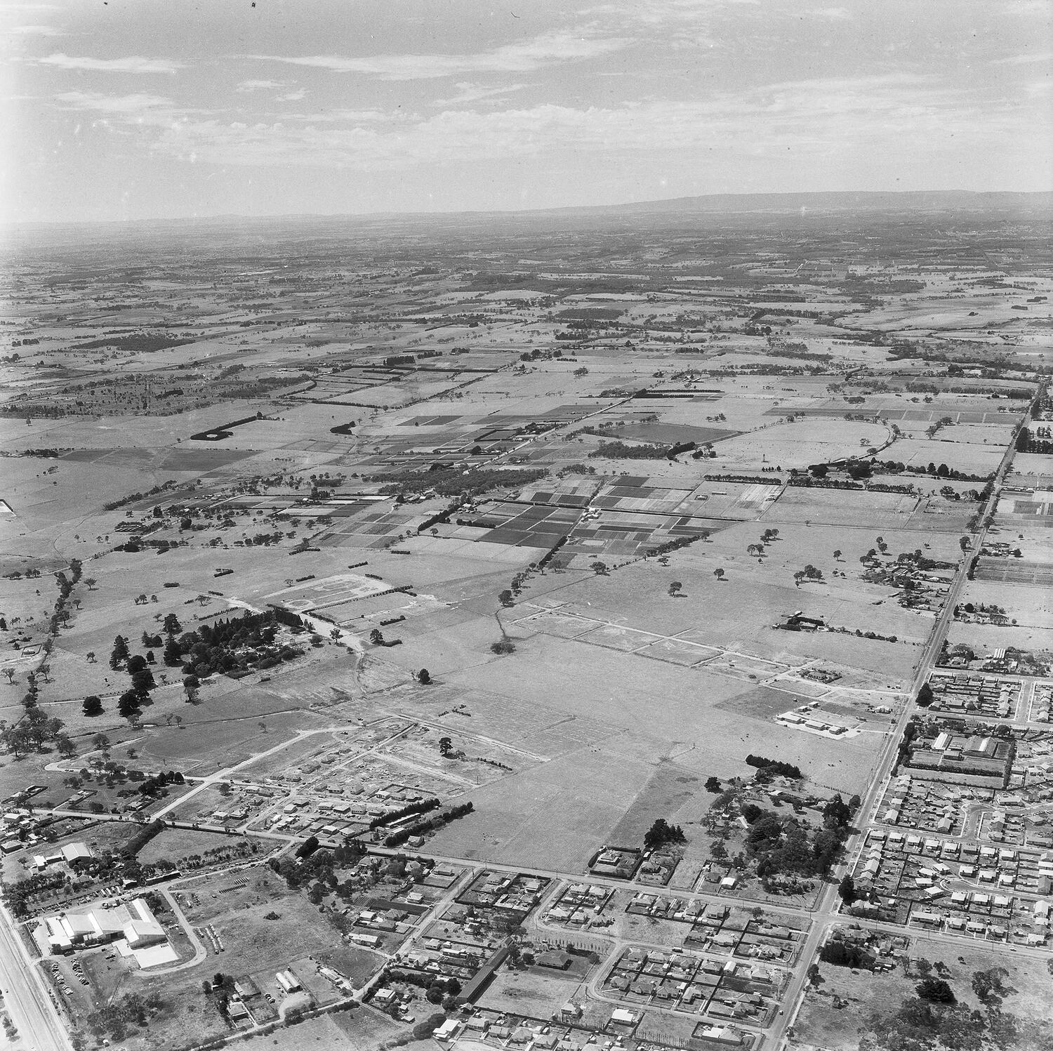 Negative Aerial View of Noble Park, Victoria, 02 Feb 1958