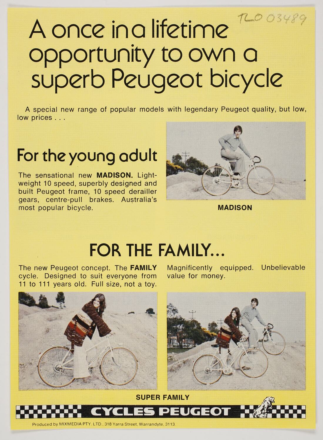Product Leaflet Cycles Peugeot, Bicycles, circa 1975
