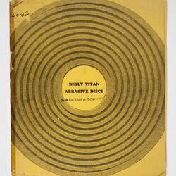 Front cover with illustration and printed text.