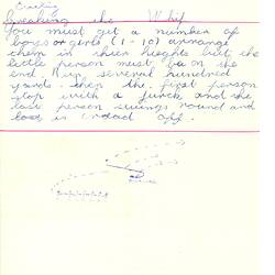 Document - Unknown Author, to Dorothy Howard, Description of Running Game 'Cracking the Whip', 1955