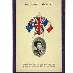 Card - 'In Loving Memory', Trooper Alexander Nairn, World War I, circa Jan 1917