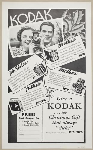 Leaflet - 'Give a Kodak, The Christmas Gift That Always Clicks'