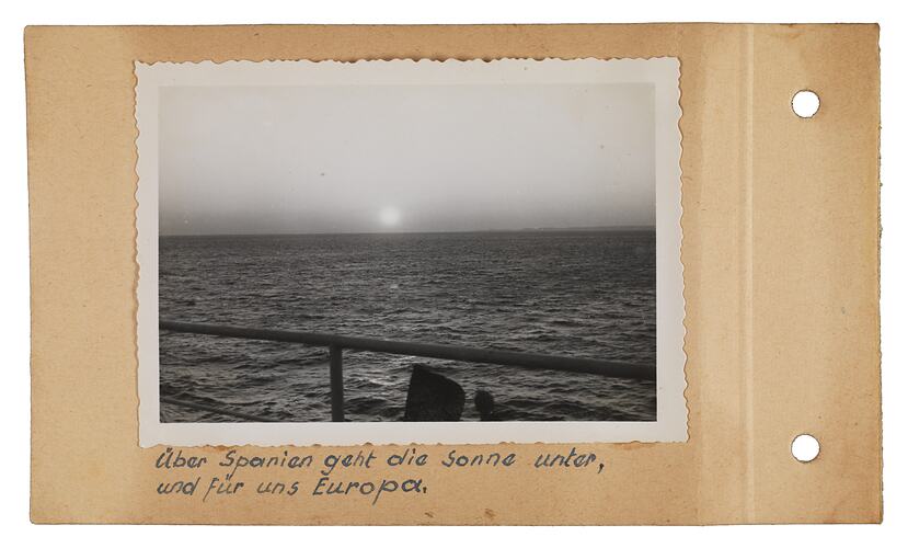 Sunset over the ocean, 1955