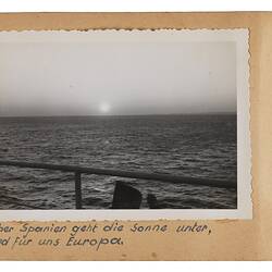 Photograph - Album Page 4, Sunset Over Ocean, Onboard MS Skaubryn, Walter Lischke, Nov-Dec 1955