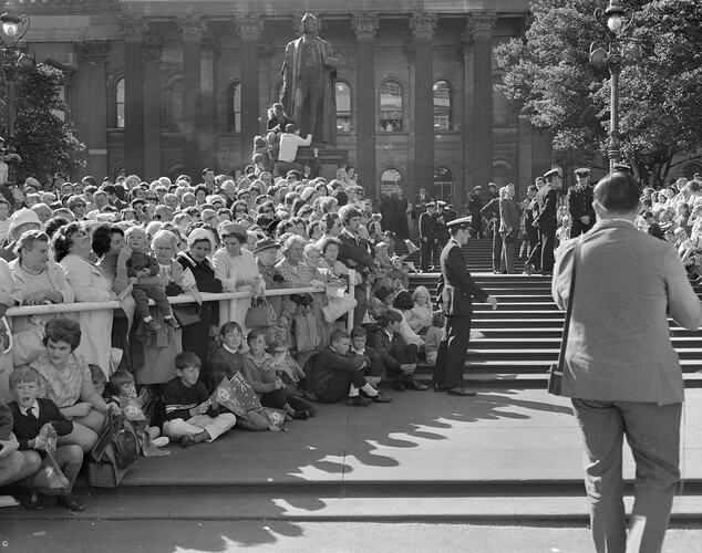 Royal Family Visit to the Museum, Swanston Street, Victoria, 1970