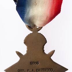 Medal - 1914-1915 Star, Great Britain, Driver Fredrick Arthur Eastwood, 1918 - Reverse