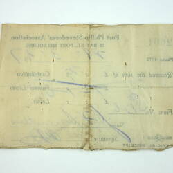 Back of receipt.