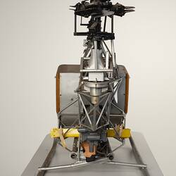 Model of a twin-rotor helicopter. Back view.
