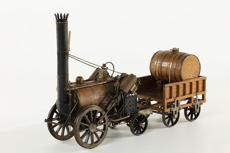 Steam Locomotive and Tender Model  - 'Rocket', 0-2-2 Type, Robert Stephenson & Co., Newcastle, England, 1829