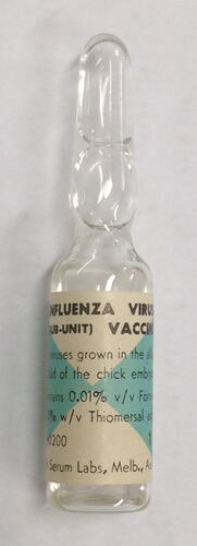 HT 3268.1, Vaccine - Pack, Influenza Virus, 1ml, 1974 (MEDICINE & HEALTH)