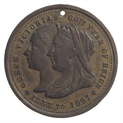 Medal - Diamond Jubilee of Queen Victoria, Shire of Bellarine, Victoria, Australia, 1897
