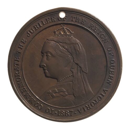 Medal - Jubilee of Queen Victoria, Launceston, Australia, 1887