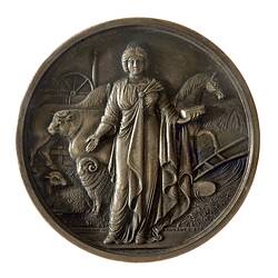 Medal - National Agricultural Society of Victoria, Silver Prize, Victoria, Australia, 1873