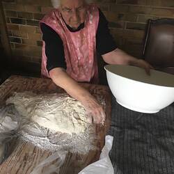 Digital Photograph - Lucia Di Carlo Making Bread, Clayton, 2020
