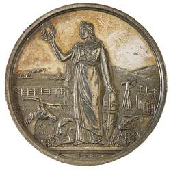 Medal - Royal Agricultural Society of Victoria Silver Prize, 1890-91 AD