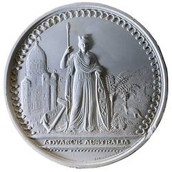 Medal - Melbourne International Exhibition, Prize Pattern, Australia, 1880