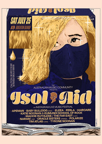 Isol-Aid Online Music Festival, Edition 19, Designed by Sebastian White, 25-26 July 2020