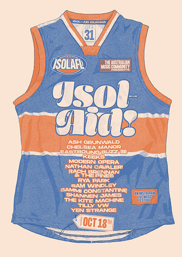 Isol-Aid Online Music Festival, Edition 31, Designed by Sebastian White, 18 October 2020
