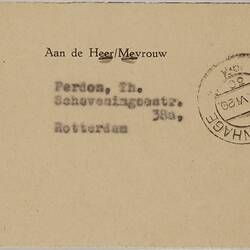 Cards - Payment Receipt, Dutch Relocation Foundation, The Netherlands To Theodorus Perdon, 15 Jun 1951