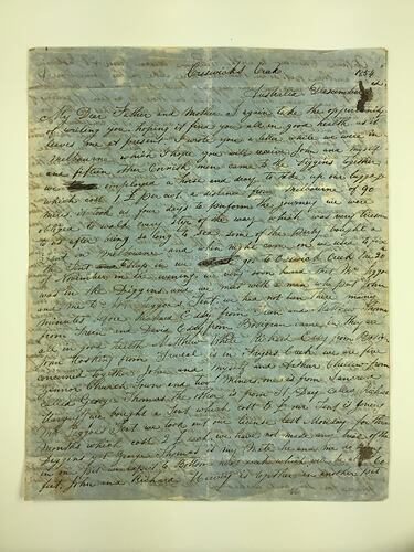 HT 57197, Letter - Henry Giles To Family, England From Creswick's Creek, Victoria, 25 Feb 1855 (MIGRATION), Document, Registered