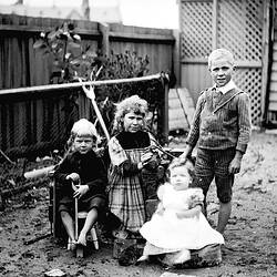 Negative - Beckett Children, Northcote, Victoria, 1893