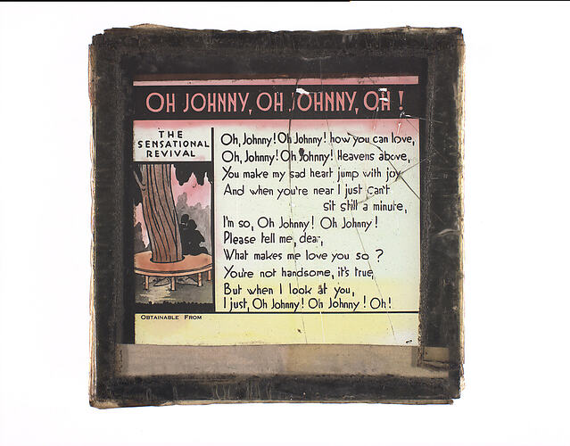 Lantern Slide - 'Oh Johnny, Oh Johnny, Oh!'