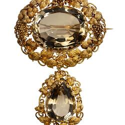 Brooch - Gold & Native Citrine, William Turner, Beechworth, Victoria, circa 1860