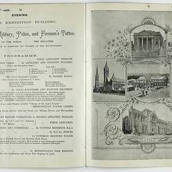 Printed double page of booklet,  in black and white with black and white photographs and illustrations.