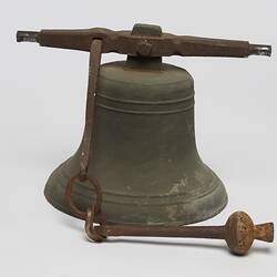 Metal bell, with a metal ringer for striking the bell.