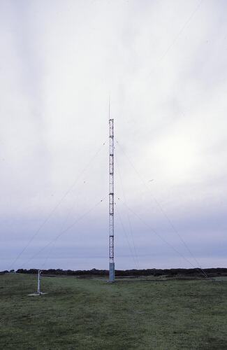 MM 028501 Mast supporting several antennae, and carrying emergency VHF antenna. Melbourne Coastal Radio Station, Cape Schanck
