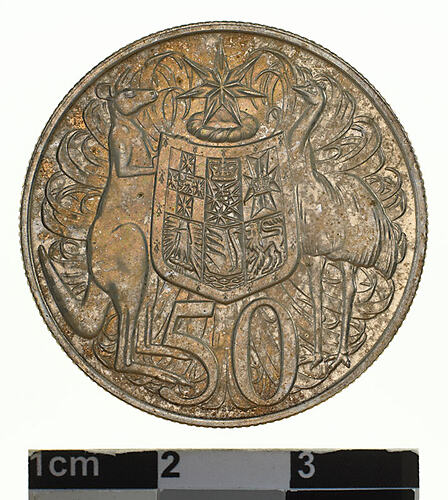 Specimen Coin - 50 Cents, Australia, 1966, photographed by Museums Victoria