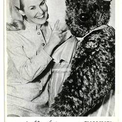 Fan Card - Channel 0, 'Judy Banks with Fredd Bear', circa 1970