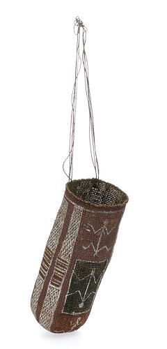 Twined conical pandanus basket (hanging)