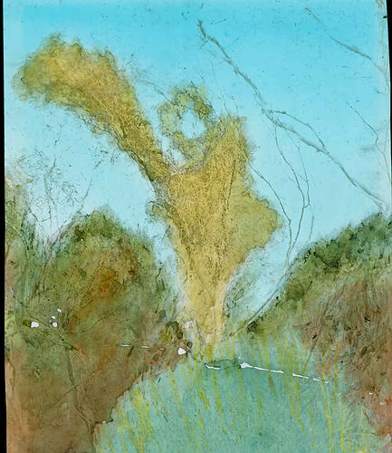 Lantern Slide - Watercolour Painting, Dodder & Spinifex, Date Unknown. [BA 1060]