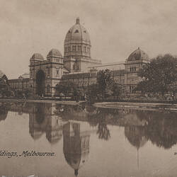 Postcard - Southern Facade, Exhibition Building, Valentine & Sons, Melbourne, circa 1905
