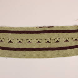 Knitting Sample - Edda Azzola, Pale Green with Brown Stripe, circa 1960s