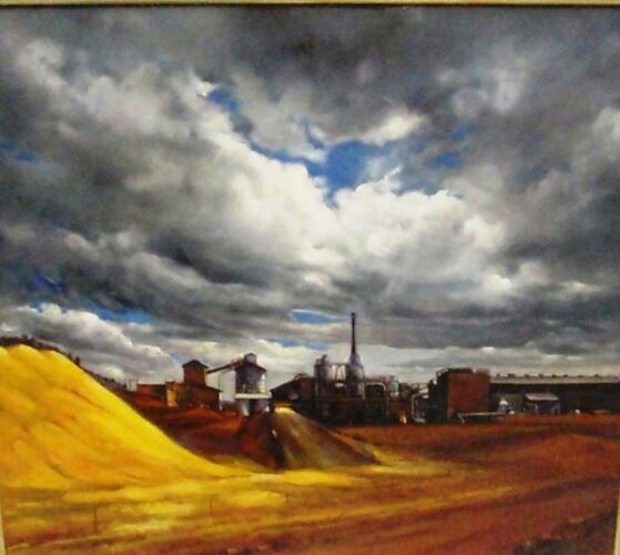 Oil Painting - Industrial Landscape, Helene Ilich
