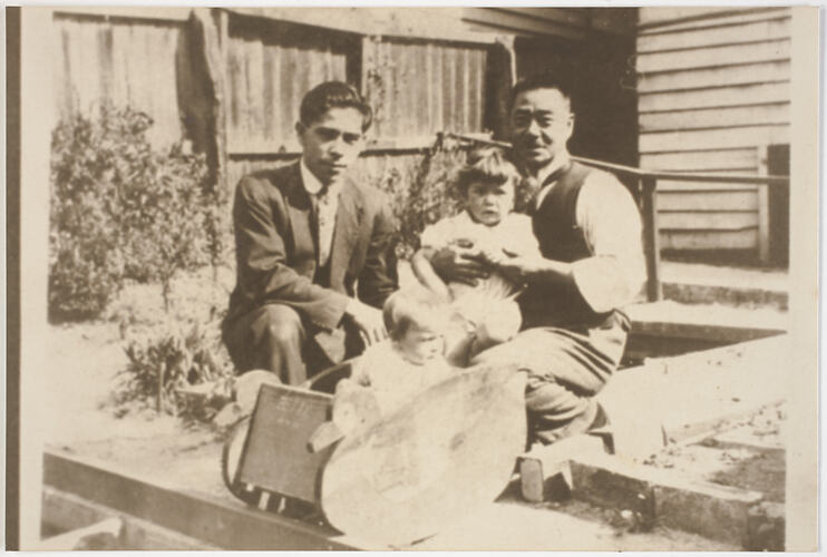 Digital Image - Hasegawa Family Members in their Backyard, Geelong, Circa 1930