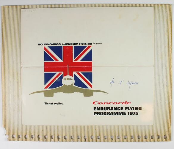 Ticket Wallet - Concorde Endurance Flying Program, 1975
