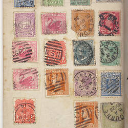 Page with postage stamps.