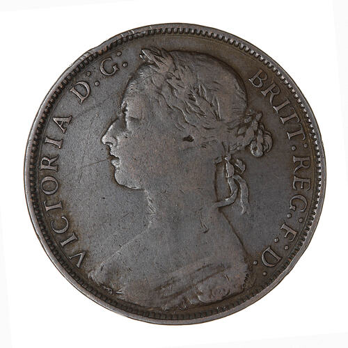 Coin Penny Queen Victoria Great Britain 1881