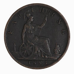 Coin - Farthing, Queen Victoria, Great Britain, 1883 (Reverse)