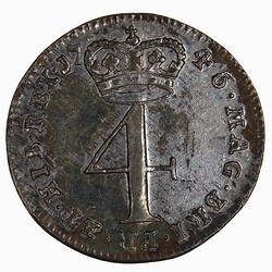 Coin - Groat, George II, England, Great Britain, 1746 (Reverse)